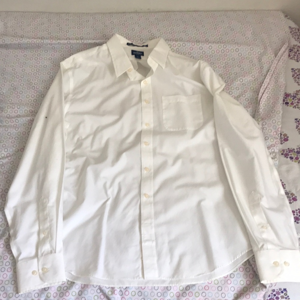 Old navy white dress shirt non iron slim fit xl